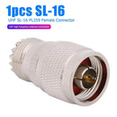 Walkie-Talkie Cable Connector L16 Male Plug to UHF SL-16 PL259 Female RF Adapter