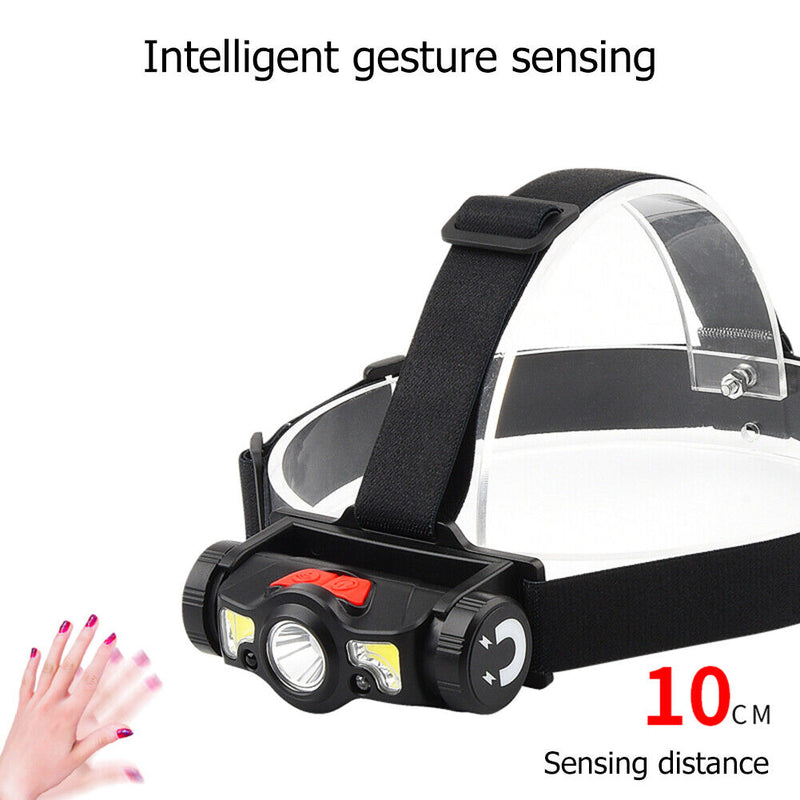 Waterproof Magnetic Headlamp Outdoor USB Charging Motion Sensor Flashlight