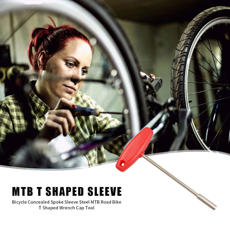 Bike Concealed Spoke Wrench T Shaped Sleeve Built-in Spoke Cap Tool (3.2mm)