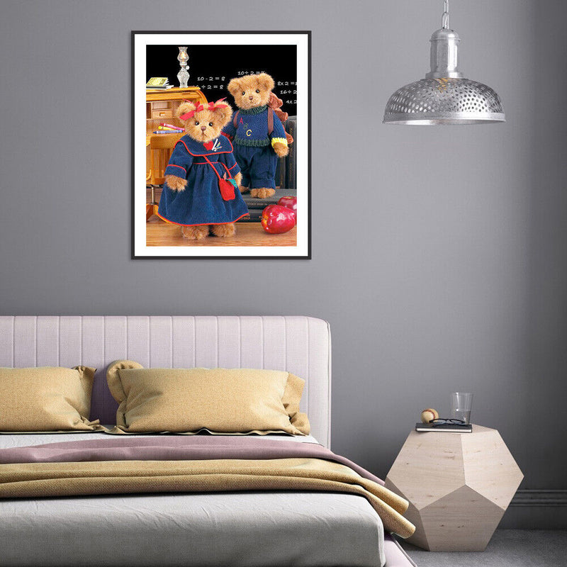 5D Diamond Painting College Bear Full Round Mosaic Picture Art Home Decor