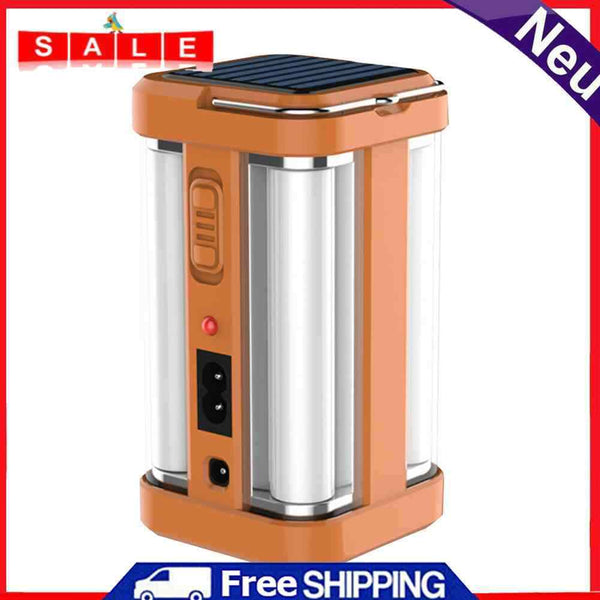 Solar LED Portable Lantern 4 Sides Rechargeable Outdoor Camping Emergency Lamp