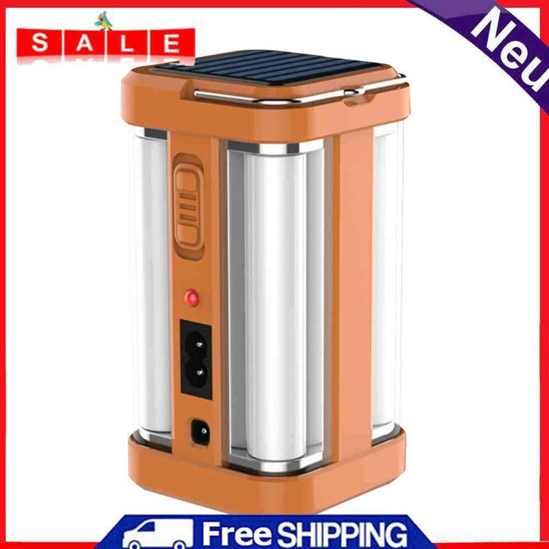 Solar LED Portable Lantern 4 Sides Rechargeable Outdoor Camping Emergency Lamp