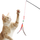 1pc Cat Teaser Wand Toys Funny Colorful Feather Rod Pet Interactive Bell St