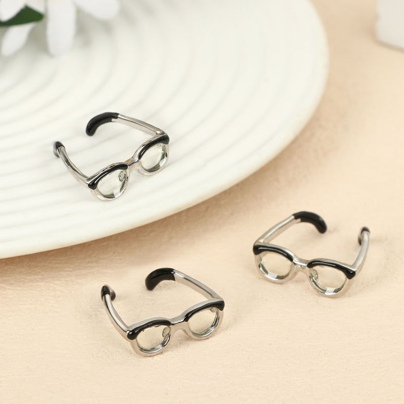 Women Girls Minimalist Jewelry Bohemian Finger Ring Cute Glasses Ring