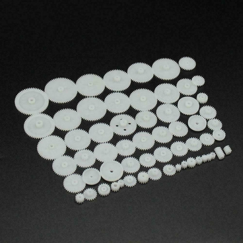58 Pcs Plastic Gears Set Shaft Motor Gear Gearbox Robot Kits Craft