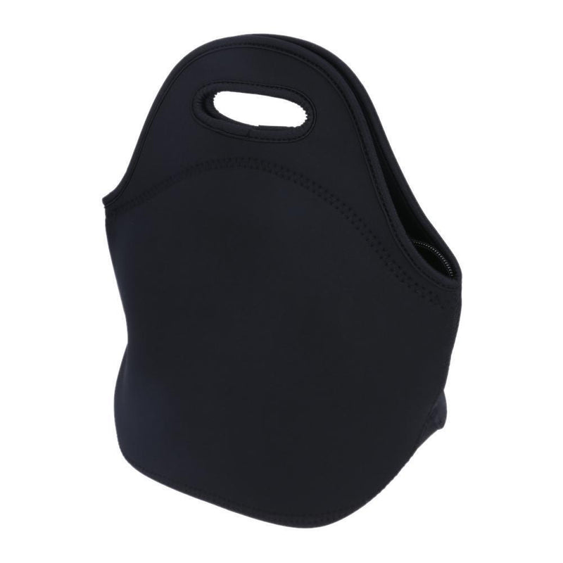Neoprene Lunch Tote Bag Insulated Waterproof Lunch Box Container (Black)