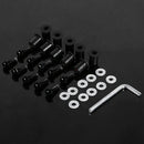 10pcs 5mm/0.20in Motorcycle Windscreen Windshield Bolt Screw Kit (Black) Newly