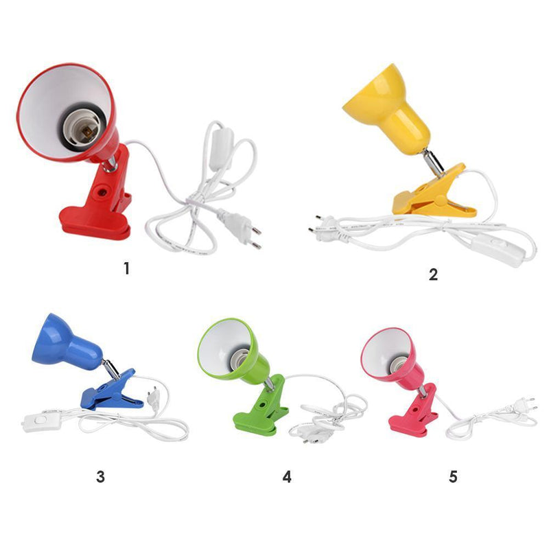 2pcs E27 Light Base Reptile Clip-on Lamp Bulb Holder EU Plug(Yellow)