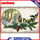 Tin Wall Signs Retro Painting Christmas Bird Metal Plate Poster for Bar