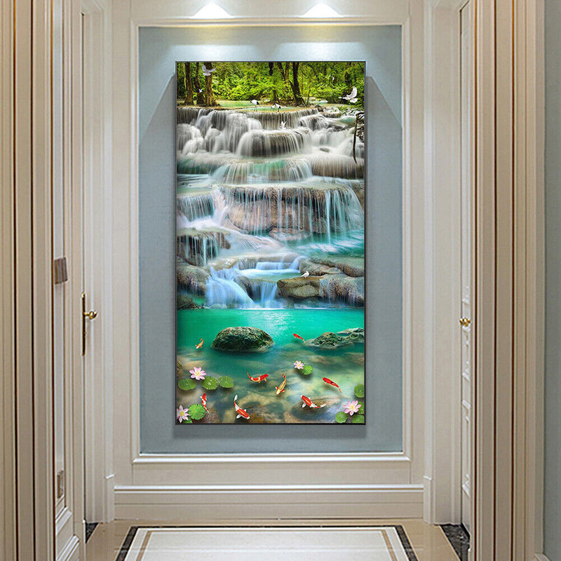 Waterfall Oil Paint By Numbers DIY Handpainted on Canvas Wall Art Picture Crafts