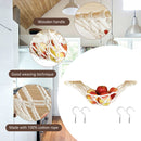 Hanging Fruit Hammock Fruit Basket with Hooks Under Cabinet (Beige 30x50cm)