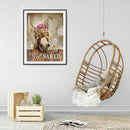 5D Diamond Painting Donkey in Fence Full Round Rhinestone DIY Picture Home De