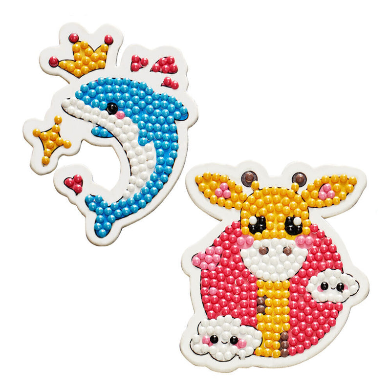 2pcs DIY Refrigerator Magnet Diamond Drawing Full Round Drill Dolphin (BXT-2)