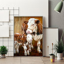 Cow Mother and Child Oil Paint By Numbers Kit Canvas Drawing DIY Coloring A
