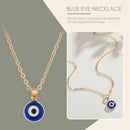 Evil Eye Pendant Necklace Chain - Blue Eye Alloy Rope Chain Necklace Family Gift