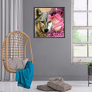 5D Diamond Painting Rose Wolf Full Round Rhinestone DIY Home Decoration Gif