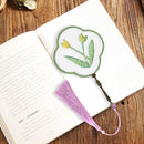 Organza Yarn Embroidery Bookmarks Flowers Key Chain Handicraft Home Decoration