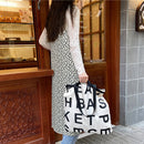 Fashion Women Canvas Letters Underarm Tote Shopping Bag Large Capacity Handbag