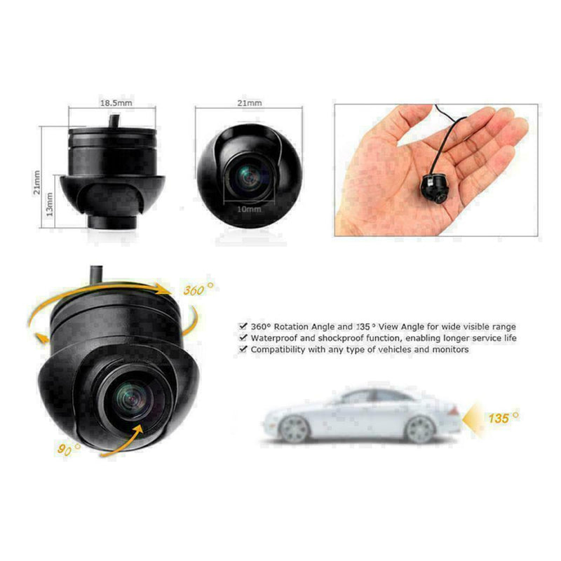 360° HD Car Rear View Reverse Back Up Camera Waterproof For F7A5