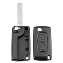 2 Buttons Flip Folding Key Case Blank Shell for Peugeot 207 (CE0523+VA2)
