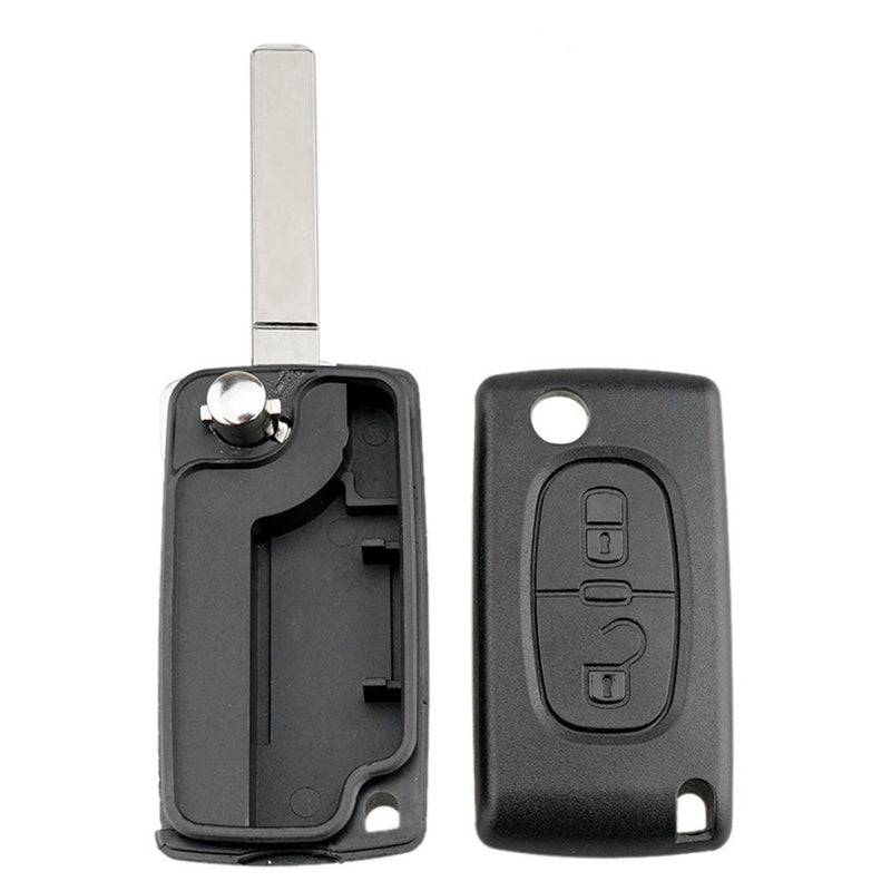 2 Buttons Flip Folding Key Case Blank Shell for Peugeot 207 (CE0523+VA2)