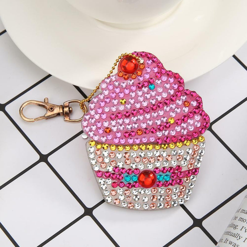 4pcs DIY Diamond Painting Keychain Keyring Handmade Full Drill Pendant Key Rings
