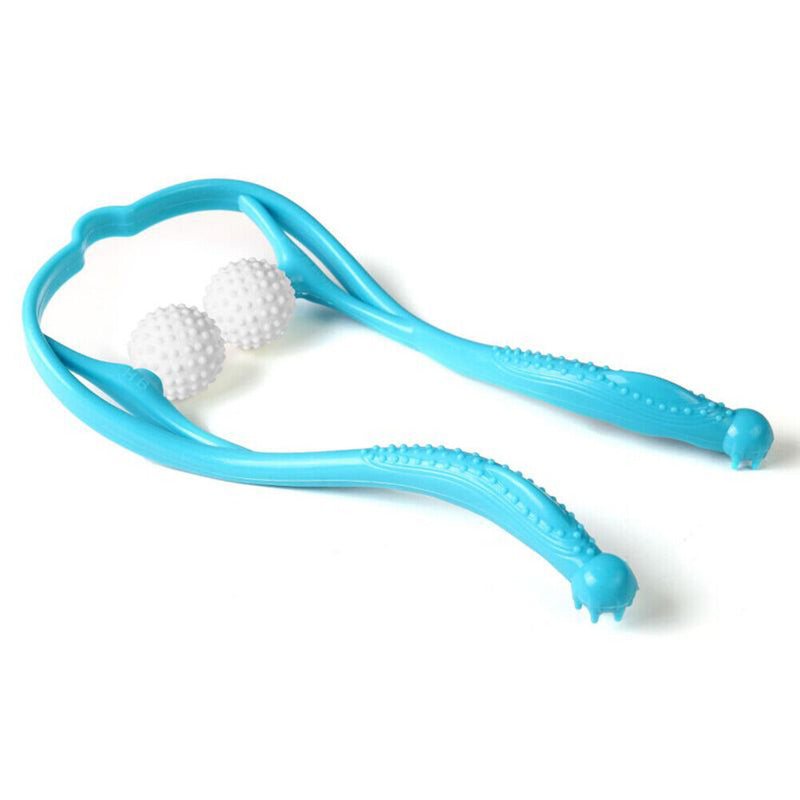 Manual Cervical Spine Massager Massage Pain Relief Neck Roller (Blue) Newly