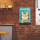 Cat Retro Metal Plate Tin Sign Plaque for Pub Club Cafe Animal Poster (D)