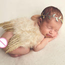 2pcs/Set 0-6M Baby Leaf Hairband Feather Angel Wings Cute Photography Props