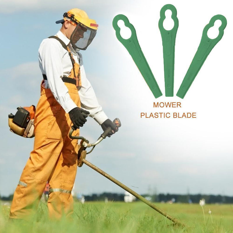 200pcs Plastic Cutter Blades for Grass Brushcutter Replacement Part (Green)