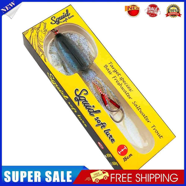 #A UV Luminous Bionic Squid Fishing Lures 60g 15cm Wobbler Soft Bait Fishing Tac