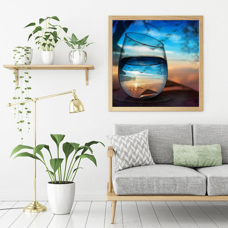 DIY Cup Shot Frameless Oil Paint by Numbers Kit Picture Handpainted Home Decor