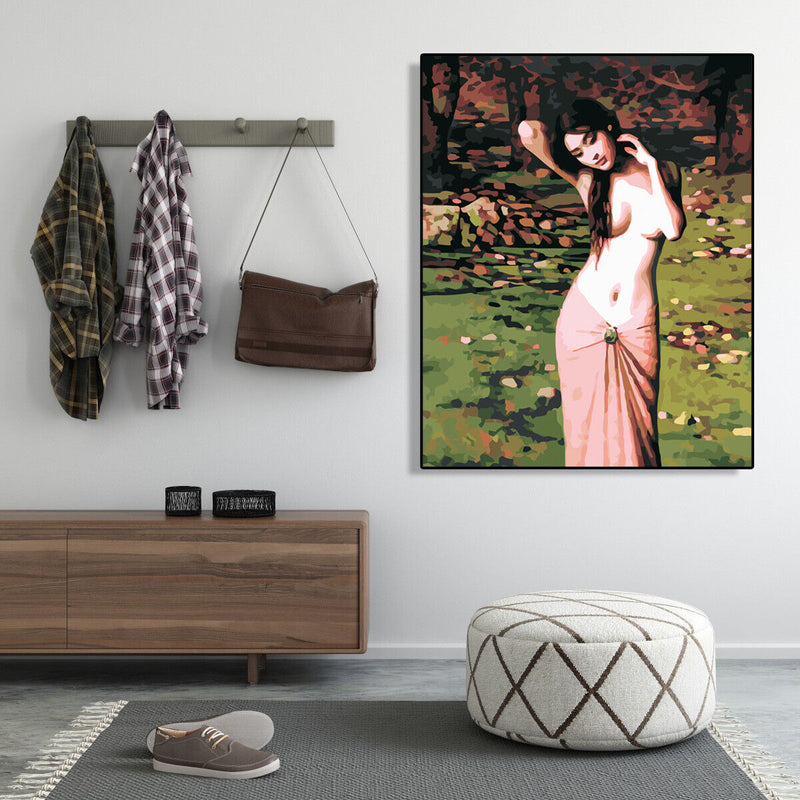 Frameless Sexy Beauty Picture DIY Painting By Numbers Canvas Acrylic Paints