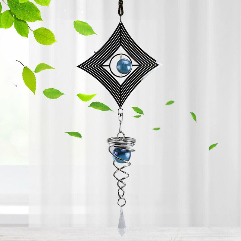 DIY Rotating Wind Chime Novelty Metal Hanging Sculpture Wind Chime Bell (D)