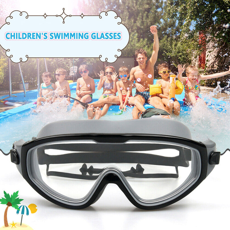 Children Goggles Waterproof Anti-fog Swimming Snorkeling Glasses (Black) Newly