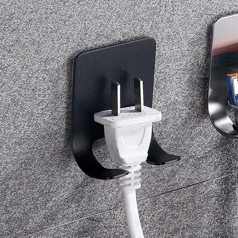 Self-Adhesive Stainless Steel Double Hooks Bathroom Shaver Holder Hanger