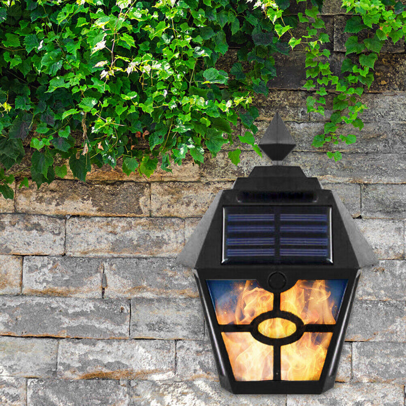 LED Solar Wall Light Retro Flame Torch Lamp Outdoor Waterproof Garden Lamp Newly