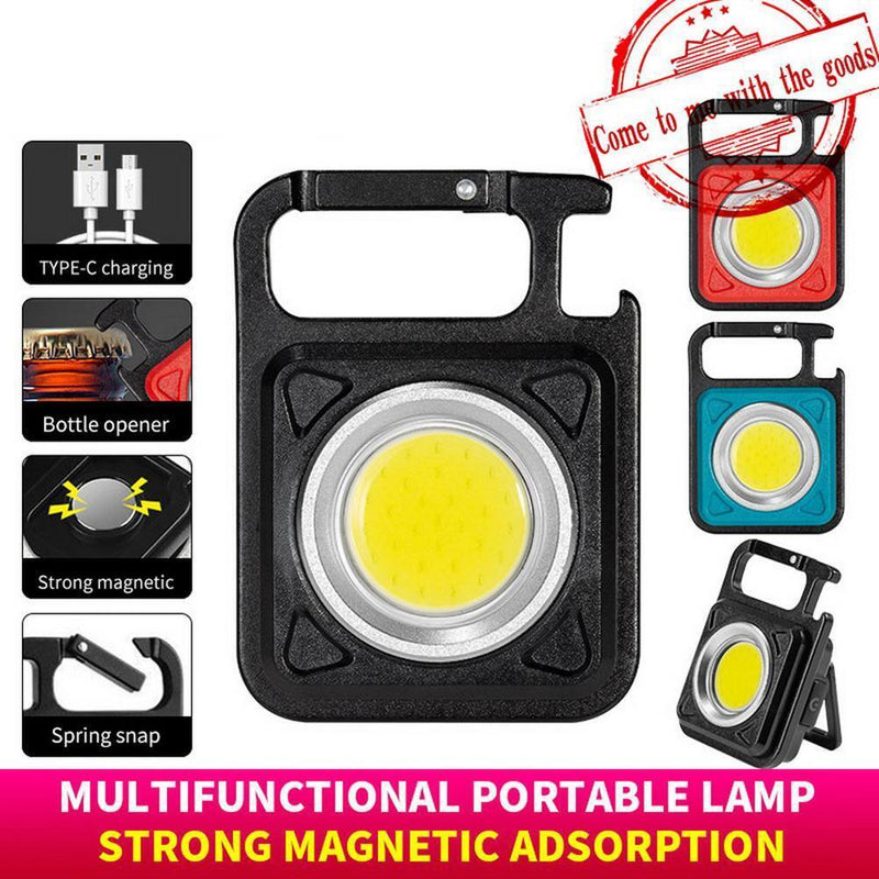 LED Keychain Flashlight 500 Lumen Outdoor Camping Working Light (Black+Box)