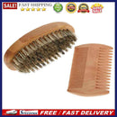 Professional Men Mustache Shaving Comb Bristle Wood Beard Brush Face Cleani