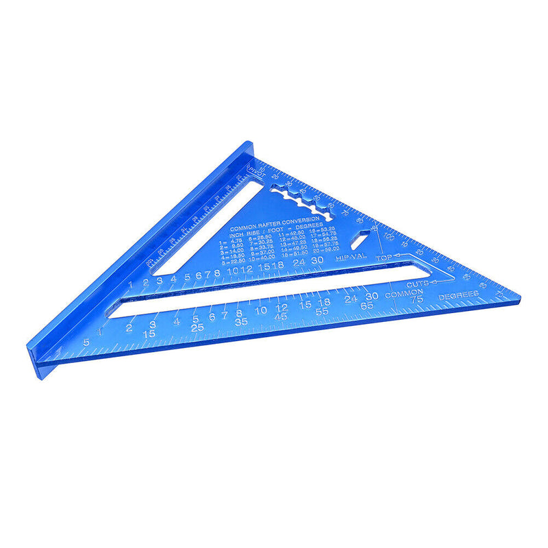 7 inch Angle Ruler Metric Measuring Ruler Woodworking Try Square (Blue) Newly