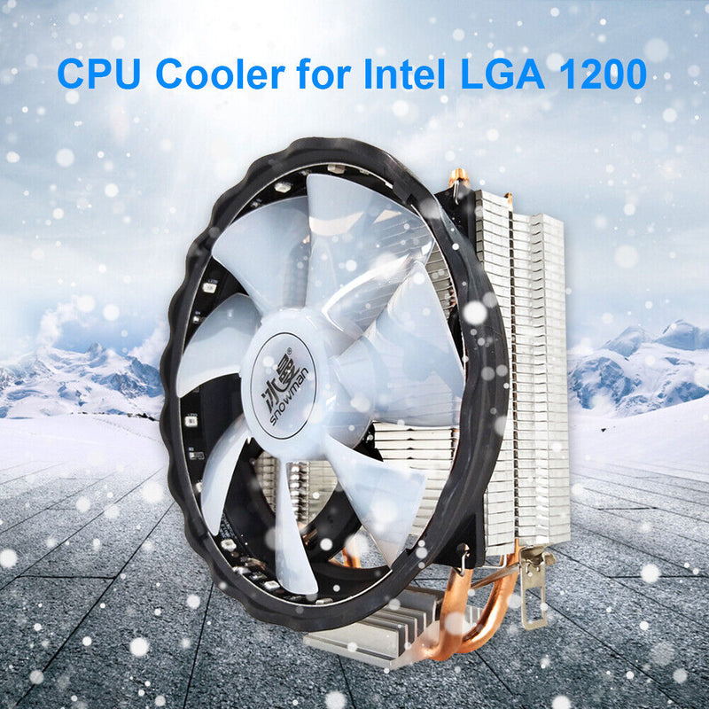 SNOWMAN 2 Heat Pipes CPU Cooler PC Radiator for Intel LGA (4 Pin No Light) Newly