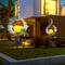 Solar LED Sun Moon Flame Light Retro Iron Landscape Lawn Lamps (B)(Blue) Newly