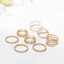 8pcs Multilayer Twist Women Knuckle Rings Women Charming Wedding Jewelry