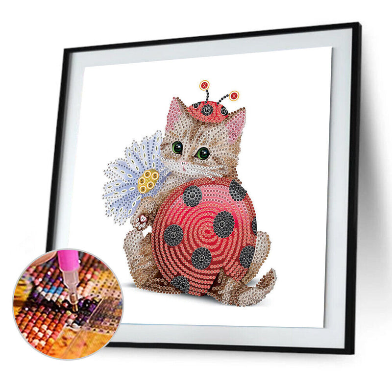 5D DIY Part Special Shaped Drill Diamond Painting Cat Art Decor (YX287) Newly