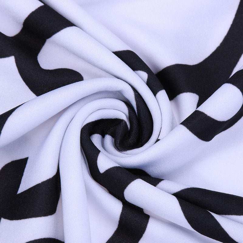 Removable Printing Pattern Elastic Home Hotel Dining Chair Covers(Black)