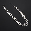 Women Men Fire Flame Necklace Hip Hop Rock Jewelry Accessories Wave Sun Choker