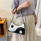 #A Fashion Hit Color Women Handbag Leather Tai Chi Yin Yang Underarm Shoulder Ba