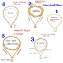 Charm Multi-Layer Chain Stainless Steel Lock Pendant Punk Necklace Bib Choker
