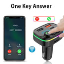 Car Bluetooth-compatible 5.0 FM Transmitter Mic Audio Receiver for 12V-24V