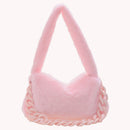Casual Chain Underarm Bags Solid Shoulder Handbag Thick Chain Travel Daily Purse